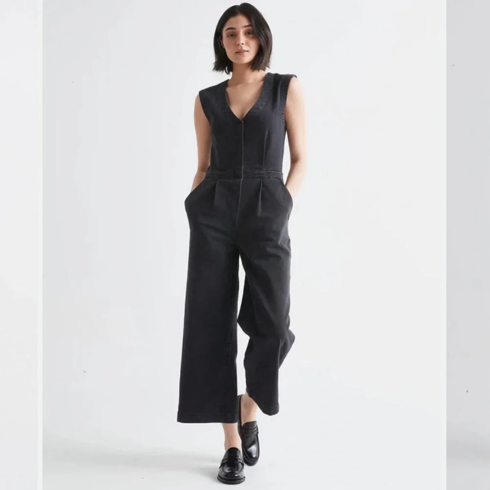 NWT-DUER - Performance Denim Tailored Jumpsuit - Picture 5 of 10